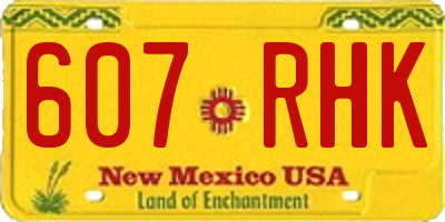 NM license plate 607RHK