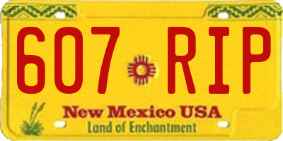 NM license plate 607RIP