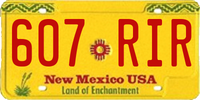 NM license plate 607RIR