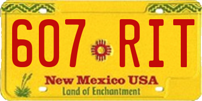 NM license plate 607RIT