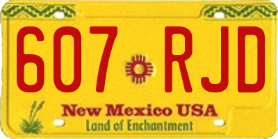 NM license plate 607RJD