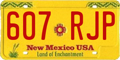 NM license plate 607RJP