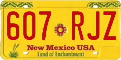 NM license plate 607RJZ
