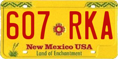 NM license plate 607RKA