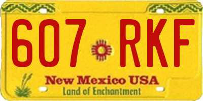 NM license plate 607RKF