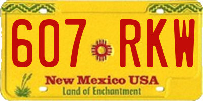 NM license plate 607RKW