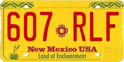 NM license plate 607RLF