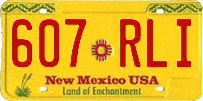 NM license plate 607RLI