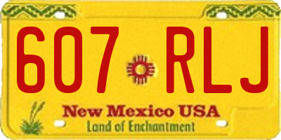 NM license plate 607RLJ