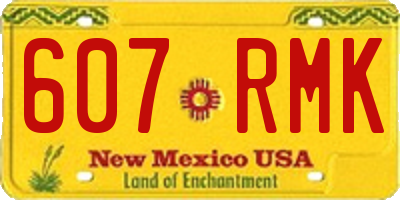 NM license plate 607RMK