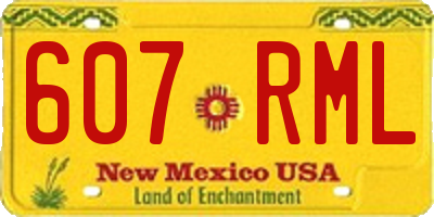 NM license plate 607RML