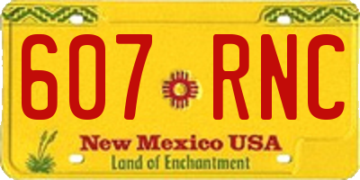 NM license plate 607RNC