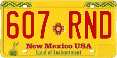 NM license plate 607RND
