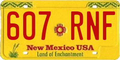NM license plate 607RNF