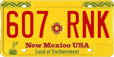 NM license plate 607RNK