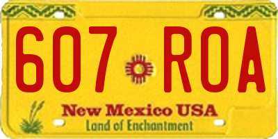NM license plate 607ROA