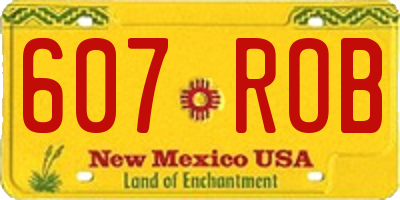 NM license plate 607ROB