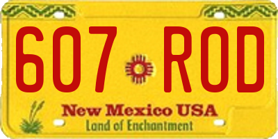 NM license plate 607ROD