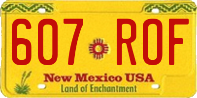 NM license plate 607ROF