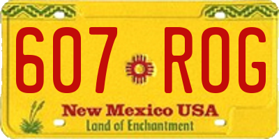 NM license plate 607ROG