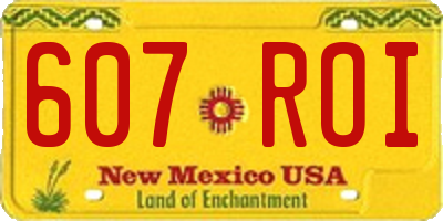 NM license plate 607ROI