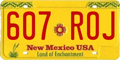 NM license plate 607ROJ
