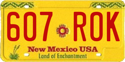NM license plate 607ROK