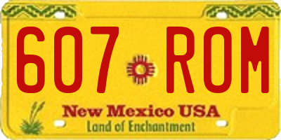 NM license plate 607ROM