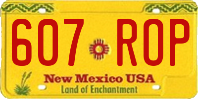 NM license plate 607ROP