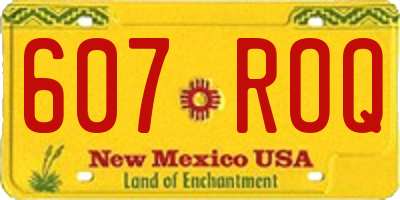 NM license plate 607ROQ