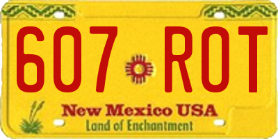 NM license plate 607ROT
