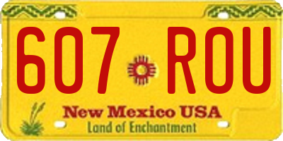 NM license plate 607ROU