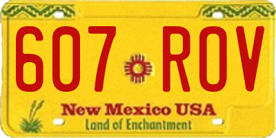 NM license plate 607ROV