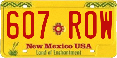 NM license plate 607ROW