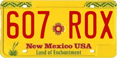 NM license plate 607ROX