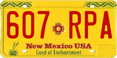 NM license plate 607RPA