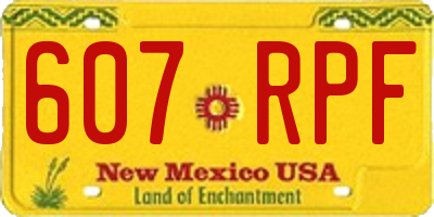 NM license plate 607RPF