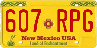 NM license plate 607RPG
