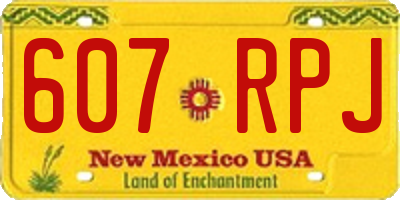 NM license plate 607RPJ