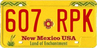 NM license plate 607RPK