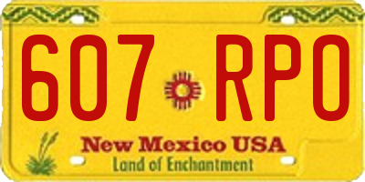NM license plate 607RPO