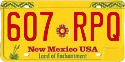 NM license plate 607RPQ