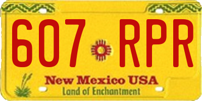 NM license plate 607RPR