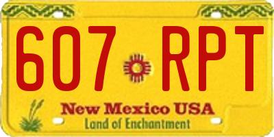 NM license plate 607RPT