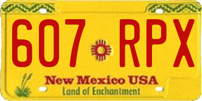 NM license plate 607RPX