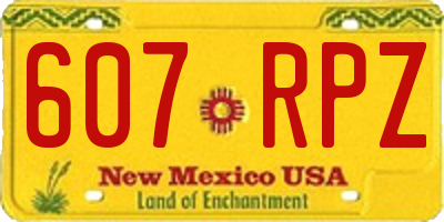 NM license plate 607RPZ