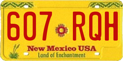NM license plate 607RQH