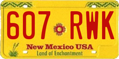 NM license plate 607RWK