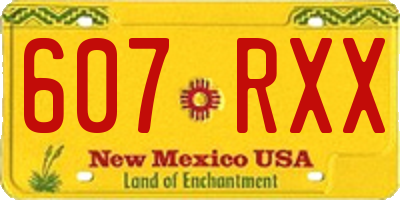 NM license plate 607RXX