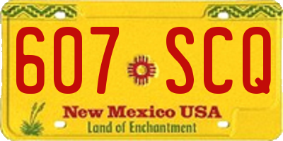 NM license plate 607SCQ